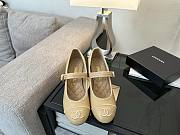 CHANEL | Beige Mary Jane Heels - 6