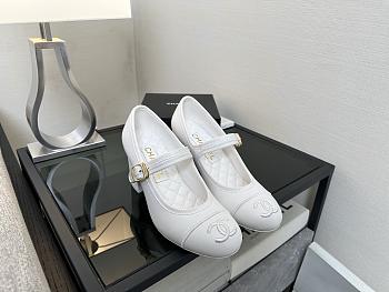 CHANEL | White Mary Jane Heels