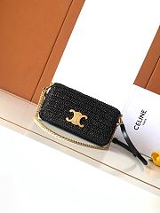 CELINE | Multipochette In Raffia Bag In Black - 1