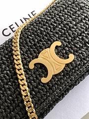 CELINE | Multipochette In Raffia Bag In Black - 5