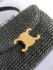 CELINE | Teen Nino Bag In Raffia And Calfskin Black - 2