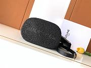 CELINE | Medium Louise Bucket In Raffia And Calfskin In Black - 5