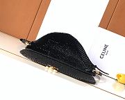 CELINE | Little Halfmoon Soft Triomphe In Raffia And Lambskin In Black - 6
