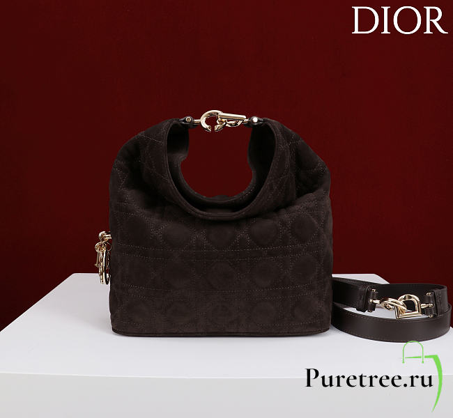 DIOR | De Sol Hobo Bag Suede Dark Chocolate Brown - 1