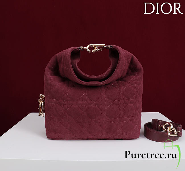 DIOR | De Sol Hobo Bag Suede Burgundy - 1