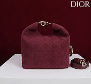 DIOR | De Sol Hobo Bag Suede Burgundy - 3