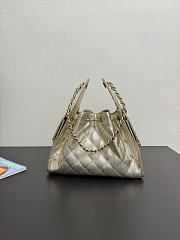 CHANEL |25 Small Metallic Gold Caviar Quilted Bag - 5