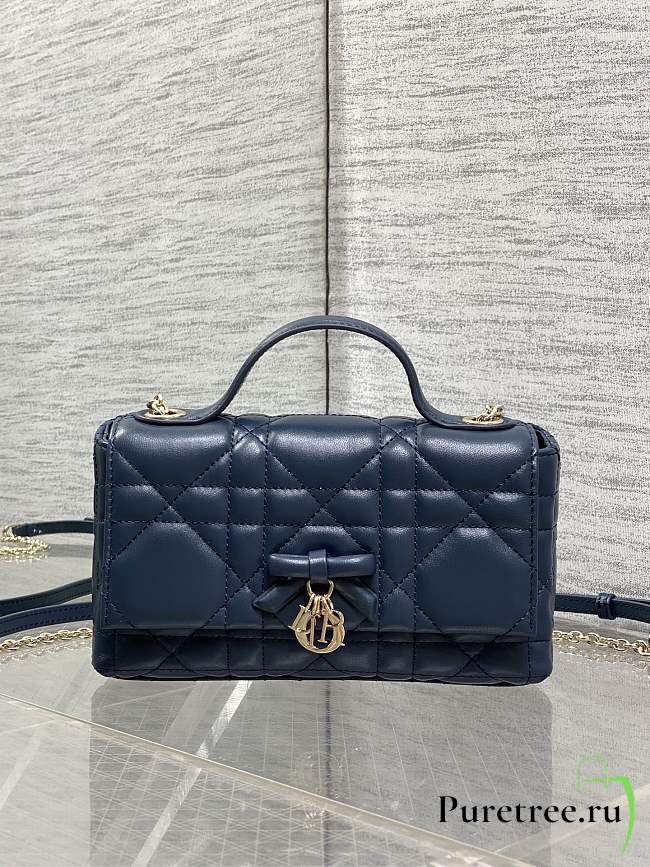 DIOR | My Dior Mini Bag Cannage Lambskin Navy Blue - 1