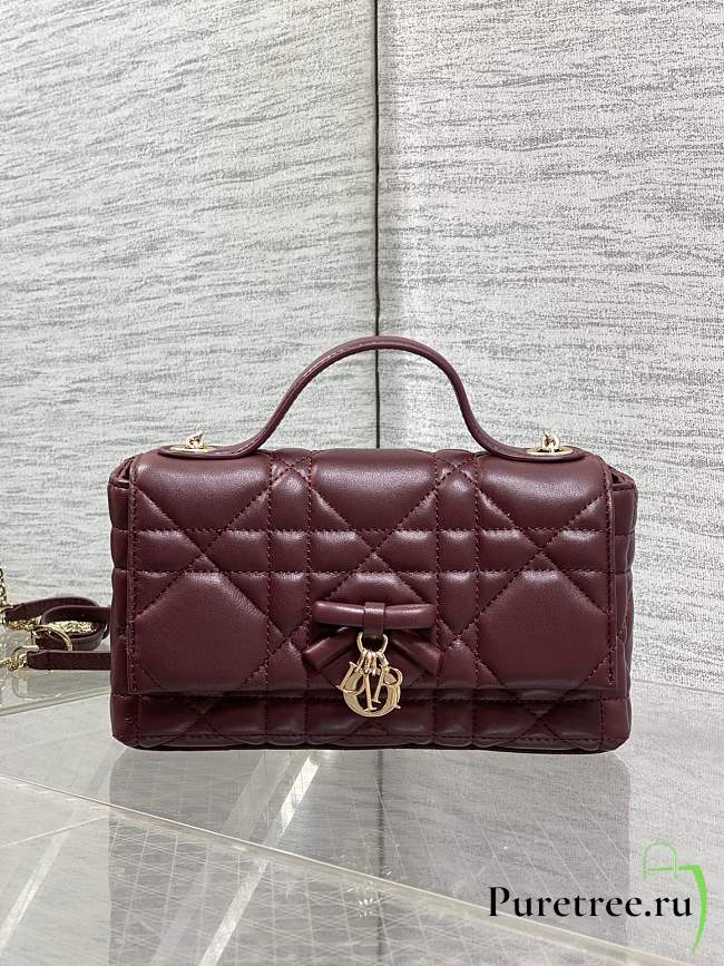 DIOR | My Dior Mini Bag Cannage Lambskin Burgundy - 1