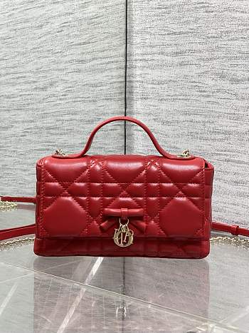 DIOR | My Dior Mini Bag Cannage Lambskin Gold Hardware In Red