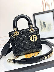 DIOR | Small Lady Dior Bag with Strap Black - 1