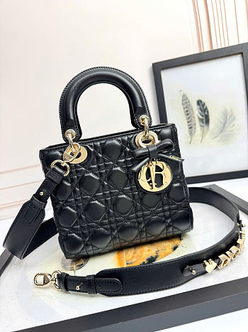 DIOR | Small Lady Dior Bag with Strap Black
