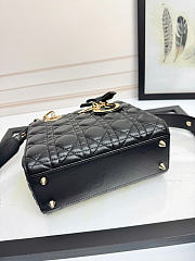 DIOR | Small Lady Dior Bag with Strap Black - 4