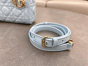 DIOR | Mini Lady Bag Blue Lambskin Size 17 x 15 x 7 cm - 6