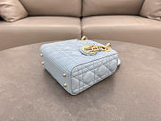 DIOR | Mini Lady Bag Blue Lambskin Size 17 x 15 x 7 cm - 4