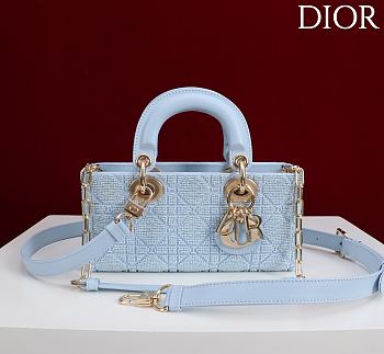 DIOR | Lady D-Joy 22 Small Embroidered Beaded Blue