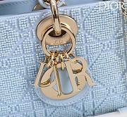 DIOR | Lady D-Joy 22 Small Embroidered Beaded Blue - 3