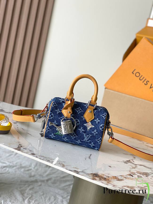 LOUIS VUITTON | Speedy 18 Bandouliere In Denim Blue - 1