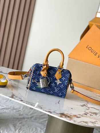 LOUIS VUITTON | Speedy 18 Bandouliere In Denim Blue