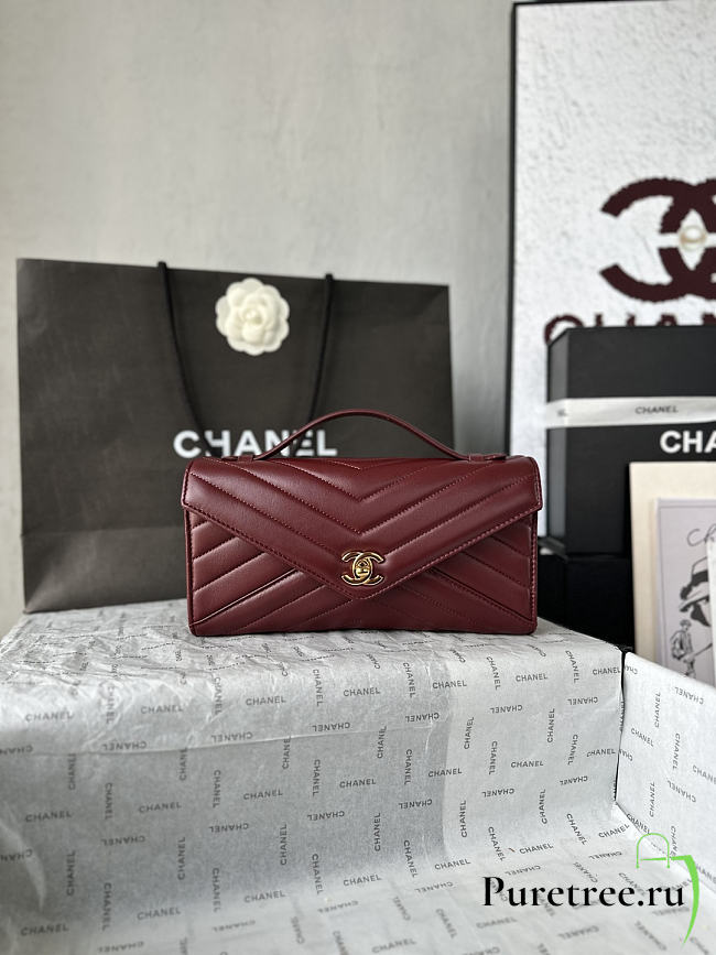 CHANEL | Clutch Bag In Burgundy Color - 1