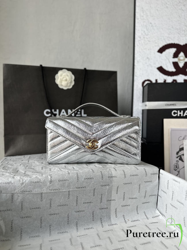 CHANEL | Clutch Bag In Silver Color - 1