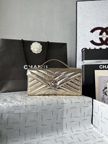 CHANEL | Clutch Bag In Gold Color Silver Hardware