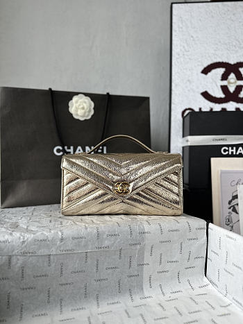 CHANEL | Clutch Bag In Gold Color Gold Hardware