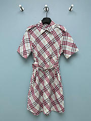 BURBERRY | Plaid shirt dress pink - 1