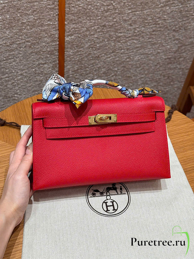 HERMES | Kelly Mini Pochette In Red Color - 1