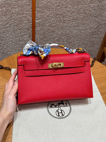 HERMES | Kelly Mini Pochette In Red Color