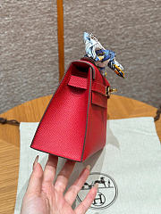 HERMES | Kelly Mini Pochette In Red Color - 4