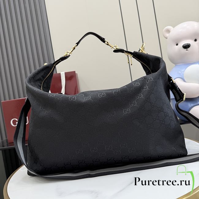 GUCCI | Brera large crossbody bag grey and black GG canvas - 1