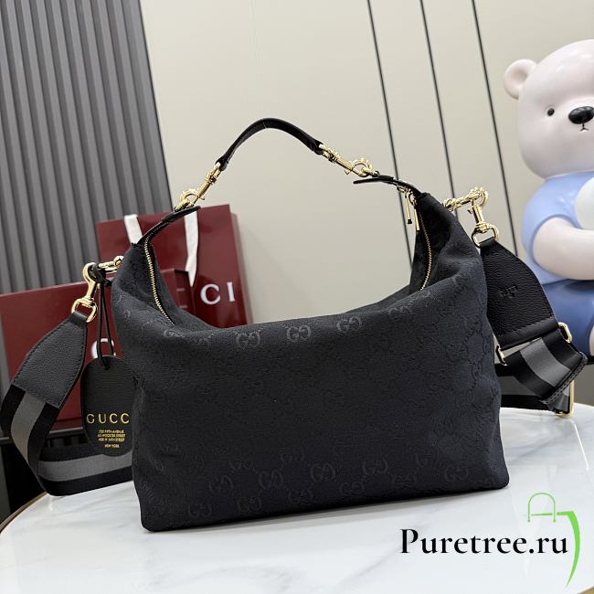 GUCCI | Brera small crossbody bag grey and black GG canvas - 1