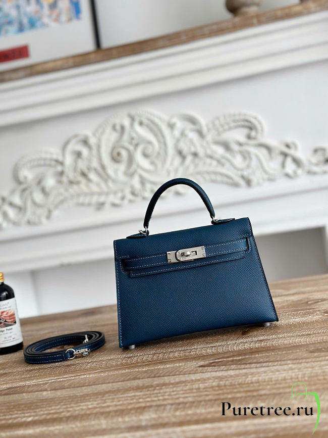 HERMES | Kelly Mini Pochette In Navy Blue Color - 1