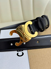 CELINE | Triomphe Belt In Smooth Calfskin With Gold Finish 2.5 cm - 2
