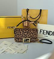 FENDI | Baguette Printed cavallino calfskin bag brown size 19cm - 1