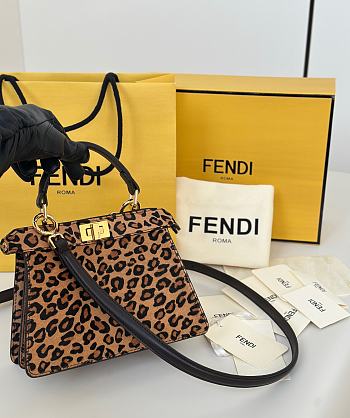 FENDI | Peekaboo ISeeU Petite Printed cavallino calfskin bag brown