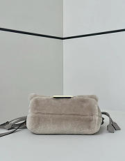 FENDI | Mamma Baguette Mini Gray shearling bag - 6