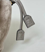FENDI | Mamma Baguette Mini Gray shearling bag - 4