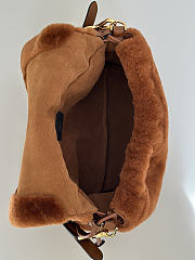 FENDI | Mamma Baguette Medium Brown shearling bag - 3