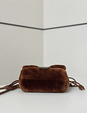 FENDI | Mamma Baguette Mini Brown shearling bag - 5