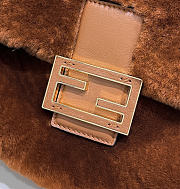 FENDI | Mamma Baguette Mini Brown shearling bag - 2