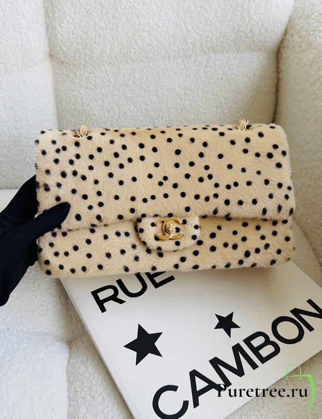 CHANEL | Métiers d'Art 2026 Leopard Classic Flap Bag Light Beige & Black - 1
