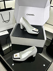 CHANEL | Turnlock Square Toe Pumps / Flats Ivory 90mm - 5