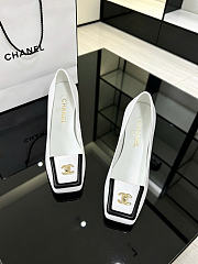 CHANEL | Turnlock Square Toe Pumps / Flats Ivory 90mm - 4