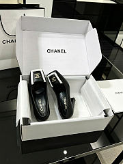 CHANEL | Turnlock Square Toe Pumps / Flats Black 90mm - 5