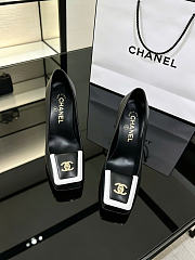 CHANEL | Turnlock Square Toe Pumps / Flats Black 90mm - 4