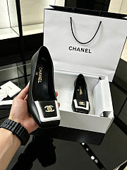 CHANEL | Turnlock Square Toe Pumps / Flats Black 90mm - 3