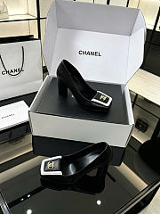 CHANEL | Turnlock Square Toe Pumps / Flats Black 90mm - 2