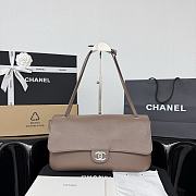 CHANEL | 32 Spring-Summer 2026 Silver Hardware Maxi Flap Bag In Taupe - 1